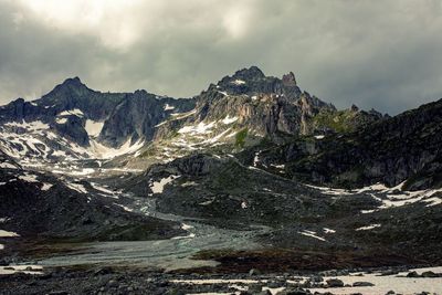 Scenic view of mountains against sky