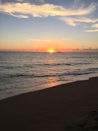 Scenic view of sea during sunset