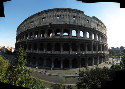 Low angle view of coliseum