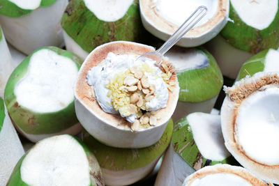 Directly above shot of coconuts