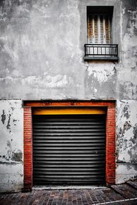 Closed window of old building