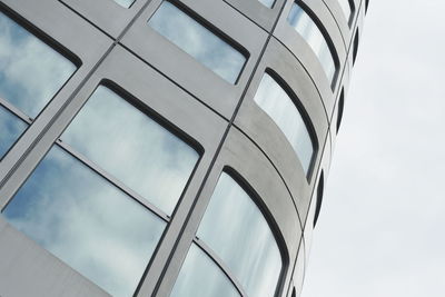 Low angle view of modern building against sky