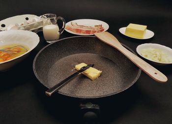 High angle view of food