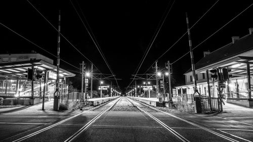 Illuminated railroad tracks