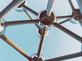 Low angle view of pole against clear sky