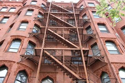 Low angle view of fire escape in building