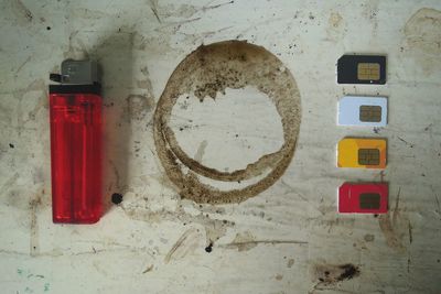 Close-up of red wall