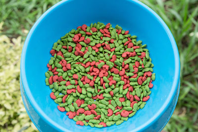 High angle view of fruits in bowl