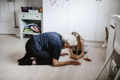 Grandmother and granddaughter together