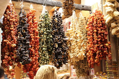 Panoramic shot of market stall for sale