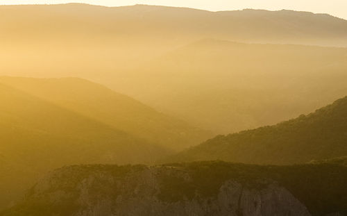 Scenic view of mountains against sky