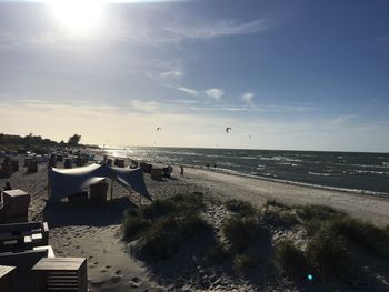 Scenic view of beach against sky