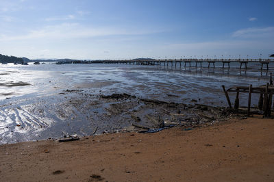 Scenic view of beach against sky