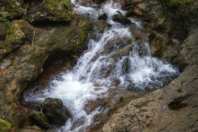 Scenic view of waterfall