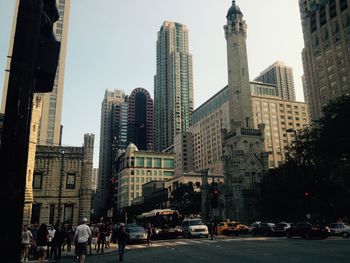 View of skyscrapers in city