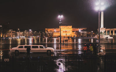 Illuminated city at night