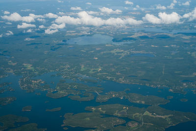 Aerial view of landscape against sky