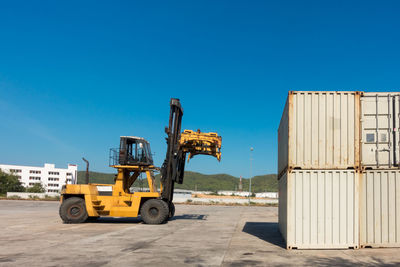 View of construction site against clear sky