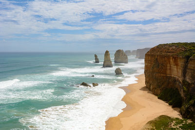 Scenic view of beach against sky