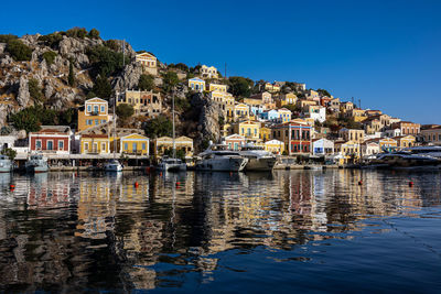 Calm sea with a variety of colors and a wonderful reflection