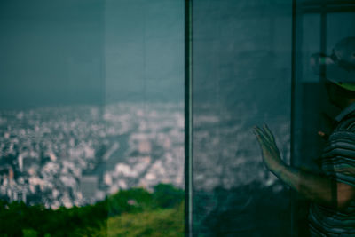 Close-up of man against blurred background