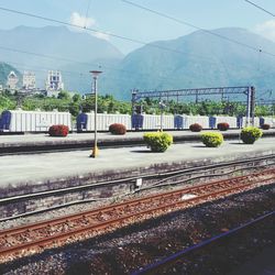 Railroad tracks against sky