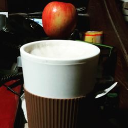 Coffee cup on table