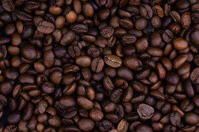 Full frame shot of roasted coffee beans