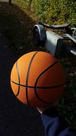 Close-up of basketball hoop