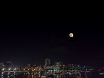 City lit up at night