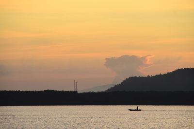 Scenic view of sea at sunset