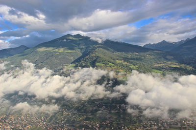 Aerial view of landscape against sky