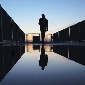 Reflection of building in water