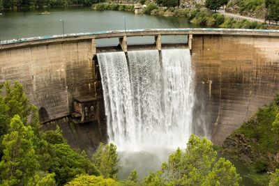 Scenic view of waterfall