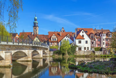 View of lauf an der pegnitz from pegnitz river, germany