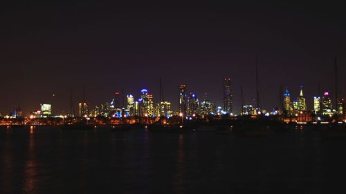 Illuminated city at night
