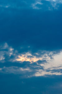 Low angle view of sky at sunset