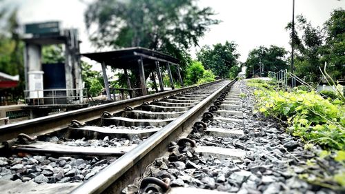 Surface level of railroad track