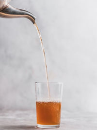 Close-up of drink in glass on table