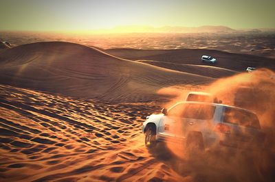 Scenic view of landscape at sunset