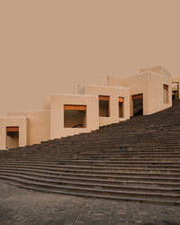 Low angle view of staircase against building