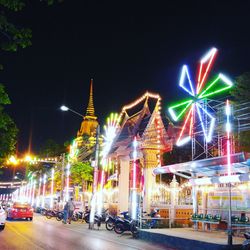 Illuminated street light at night