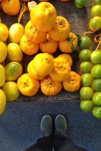 High angle view of fruits for sale in market