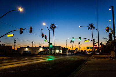 Illuminated street at night