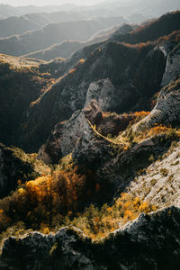 High angle view of rocky mountains