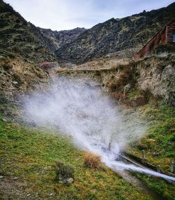 Scenic view of waterfall