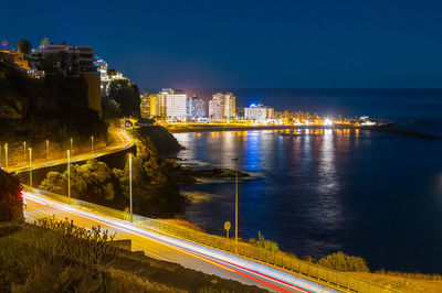 Puerto de la cruz at night. lago martianez. canary islands. 