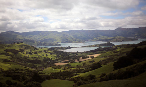 Scenic view of mountains against sky