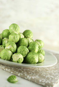 Close-up of vegetables in plate on table