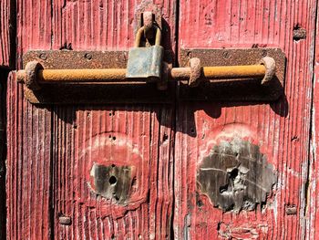 Full frame shot of rusty metal door